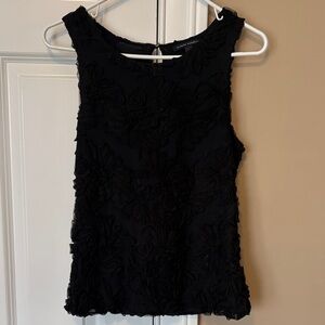 Banana Republic Black Floral Textured Blouse